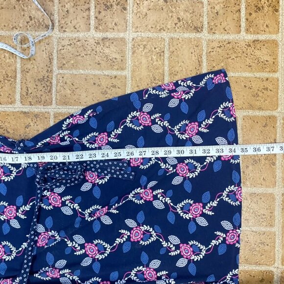 Boden Navy and Pink Paisley Dress with Waist Tie - Picture 12 of 12